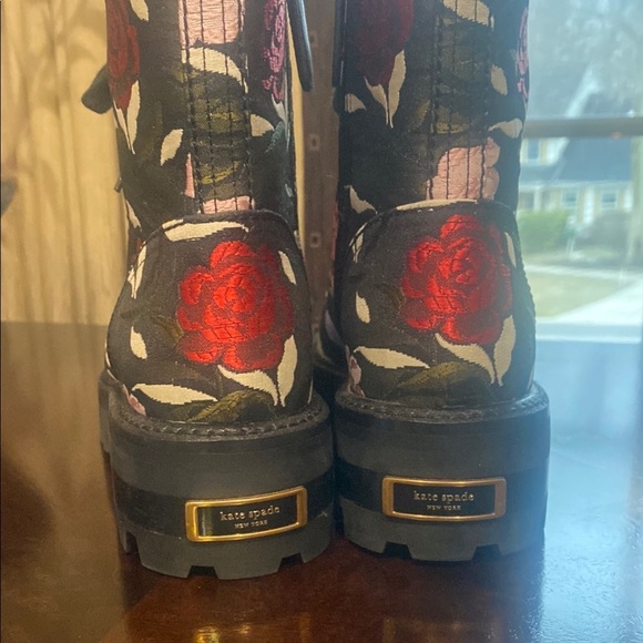 Kate Spade Floral Women's Boots - Black and Red - Picture 2 of 7